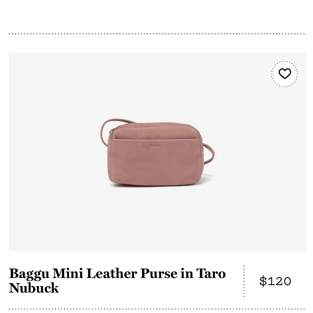 BAGGU Pink mini suede bag